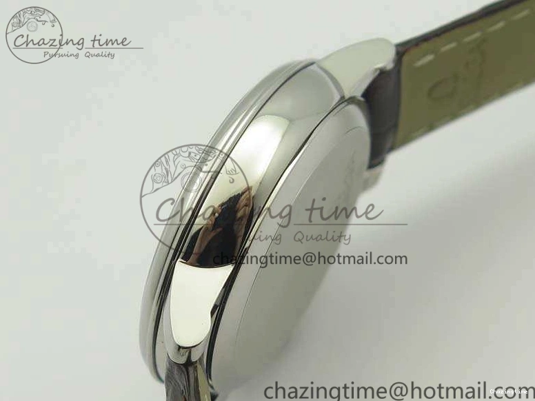 0119 FashionForward De Ville Prestige Real Power Reserve SS TW 1:1 Best Edition White Dial SS Markers On Leather Strap A 8095